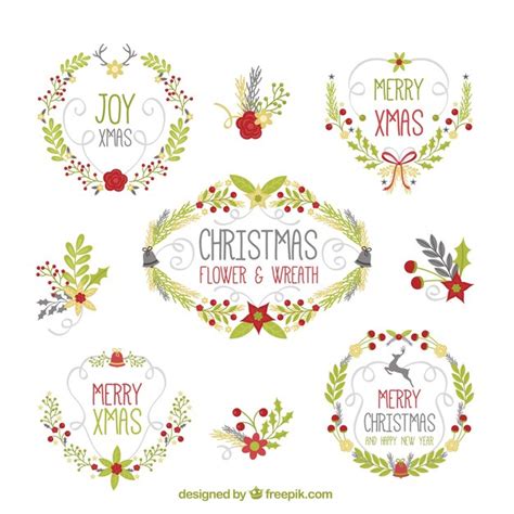 Collection de couronnes de Noël décoratifs | Vecteur Gratuite
