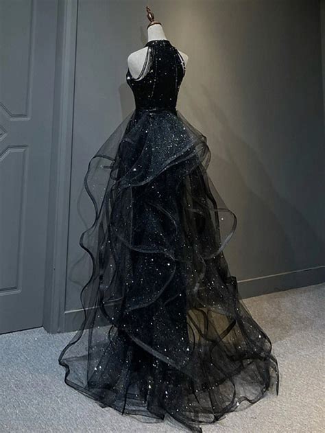 A-Line Sweep Brush Train Prom Dresses Vintage Sparkle & Shine Fairy ...