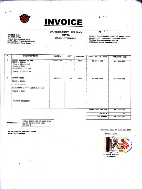 Image result for Factory Pure Generator Invoice