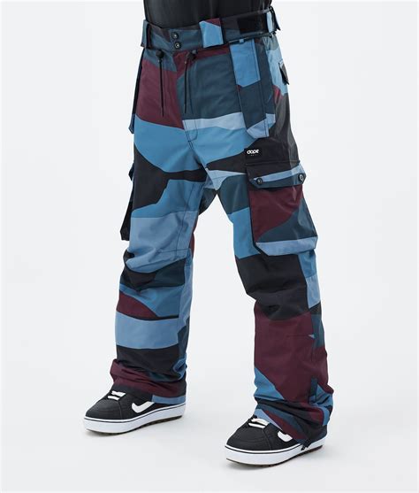 Dope Iconic Snowboard Pants Men Shards Burgundy Blue | Dopesnow UK