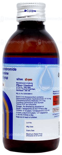 Corex Dx 4/10 MG Syrup 100 ML | Order Corex Dx 4/10 MG Syrup 100 ML ...
