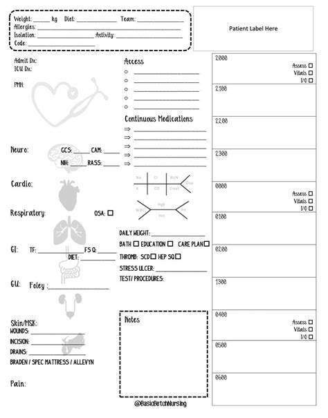 Nursing Report Sheet Template - Midi-box.com