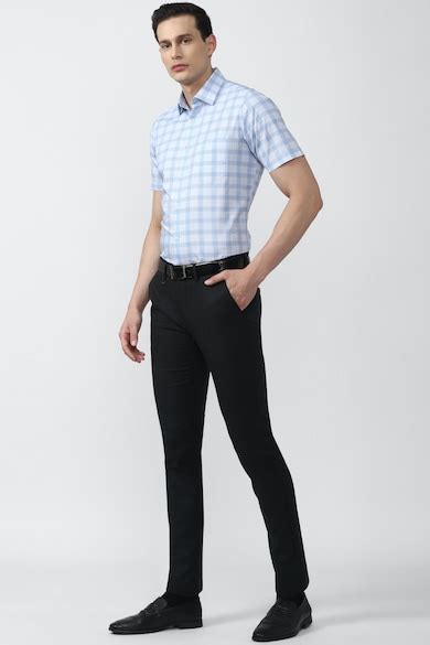 Buy Men Black Solid Slim Fit Trousers Online - 767479 | Van Heusen