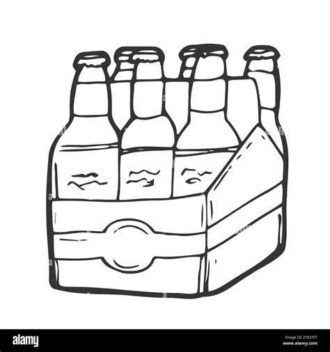 Beer six pack in three boxes. Doodle style Stock Vector Image & Art - Alamy