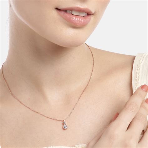 Tear Drop Serenade Rosegold-Plated 925 Sterling Silver Necklace – Zavya