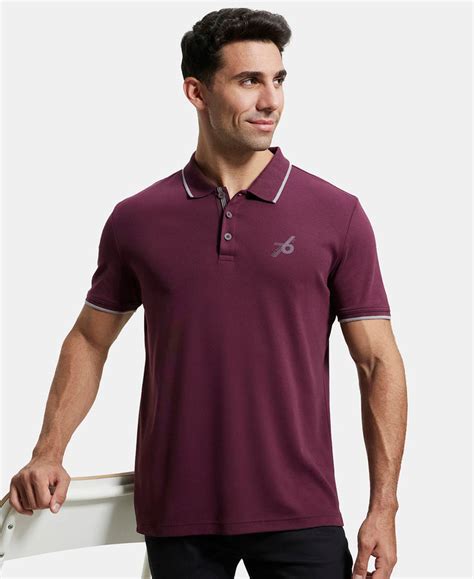 Buy Super Combed Cotton Rich Solid Half Sleeve Polo T-Shirt - Wine ...