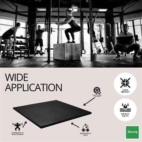 40 mm Sprung Rubber AntiShock Gym Flooring Tile - Sprung Gym Flooring