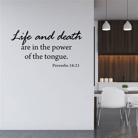 Life and Death Are in the Power of the Tongue Proverbs 18:21 Wall Decal ...