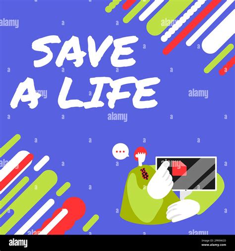 Conceptual caption Save A Life, Business approach Help assistance saving someone from a medical ... - where does live caption save