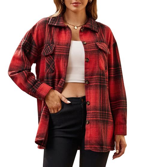 LARGE Alex Vando Womens Flannel Shirt Plaid Shacket Long Sleeve Heavy ...