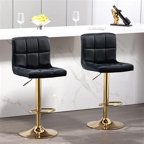 Amazon.com: Kiztir Gold Velvet Bar Stools Set of 2, Adjustable Counter ...