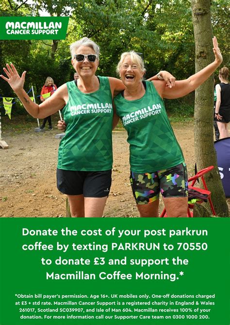 MacMillan Coffee Morning at Thoulstone parkrun , Thoulstone Park ...