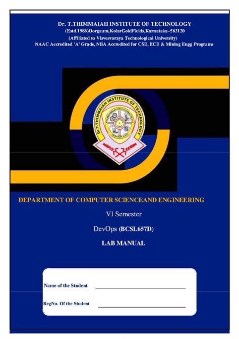 DevOps Lab Manual (BCSL657D) - Dr. T. Thimmaiah Institute of Technology ...