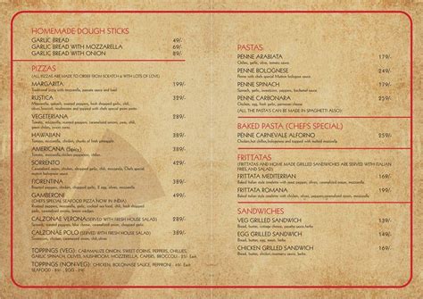 Menu at Italian oven, Gurugram, Khatu Shyam Mandir Marg