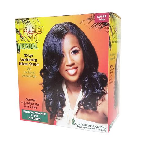 Hawaiian Silky Herbal No Lye Super Relaxer Kit Pack with 2 Applications ...