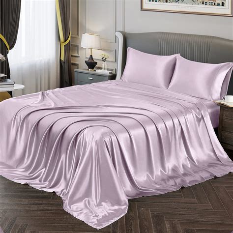 Amazon.com: Vonty Satin Sheets Twin Silky Soft Satin Bed Sheets Luxury ...