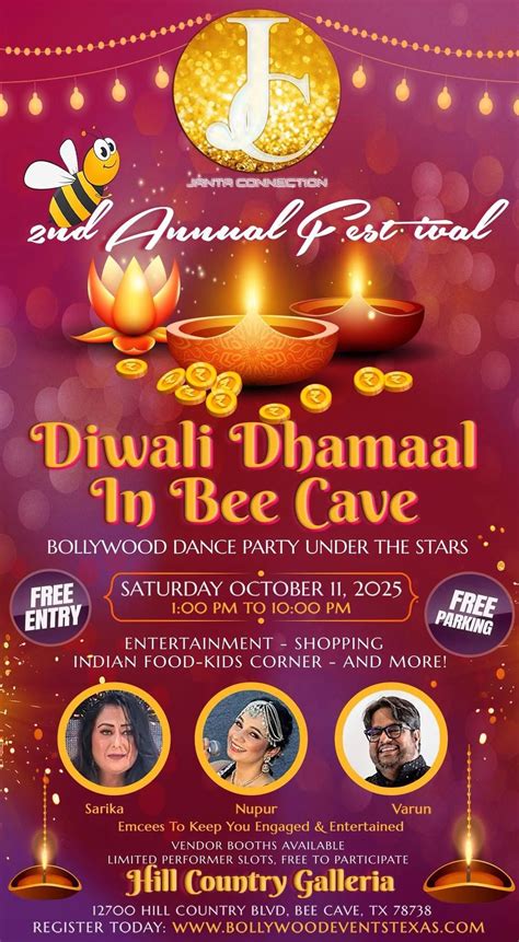 Free Event - Diwali Festival in Bee Cave, Hill Country Galleria, Bee ...
