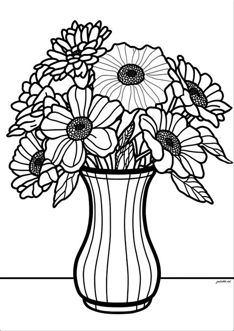 Flowers in a pretty vase - 2 - Flowers & vegetation Coloring Pages for ...