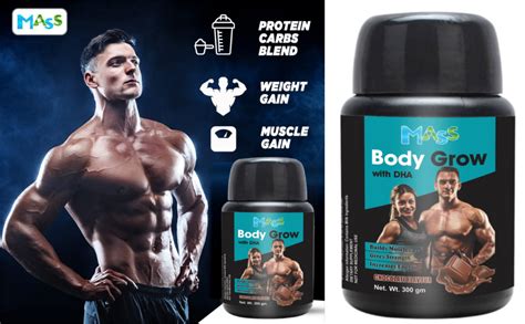 Mass Ayurvedic Body Grow Powder - Maintain Muscle For Weight Gain - DHA ...
