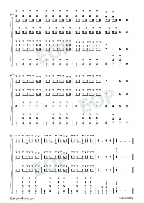 Baby Shark-Piano Four Hands Numbered Musical Notation Preview -EOP Online Music Stand