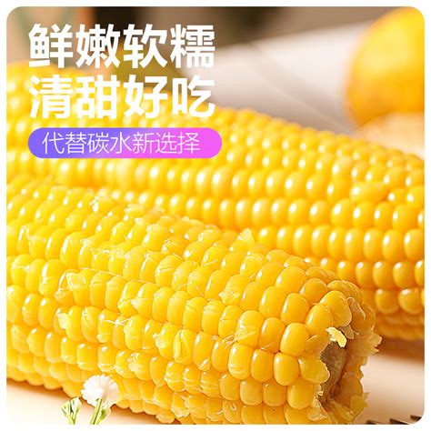 黄糯玉米东北黏玉米真空包装粗粮粘苞米非转基因黏玉米棒200g*6棒-阿里巴巴