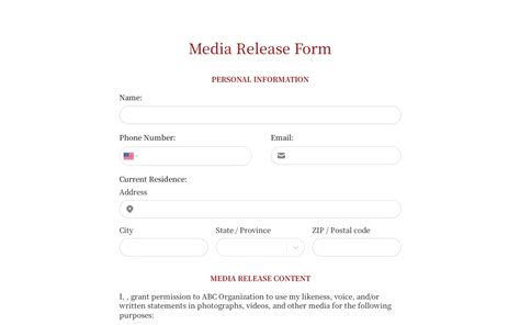 Image result for Media Release Form Template