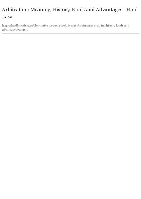 Arbitration Meaning, History, Kinds and Advantage+ - But it was in 1940 ...