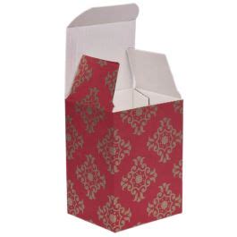 Regency Red Damask Reverse Tuck Box - 5x5x5 | Product Boxes, Gift Boxes