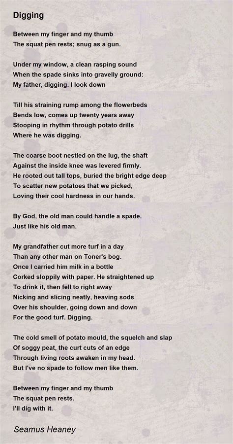Digging Poem by Seamus Heaney - Poem Hunter