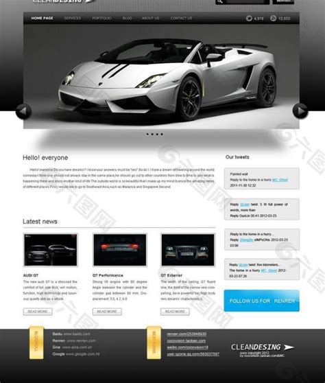 汽车网站页面设计图片网页UI素材免费下载(图片编号:366370)-六图网