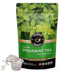 TEACURRY Spearmint Leaf Tea (100 Gms Loose Tea + Infuser) - Helps with ...
