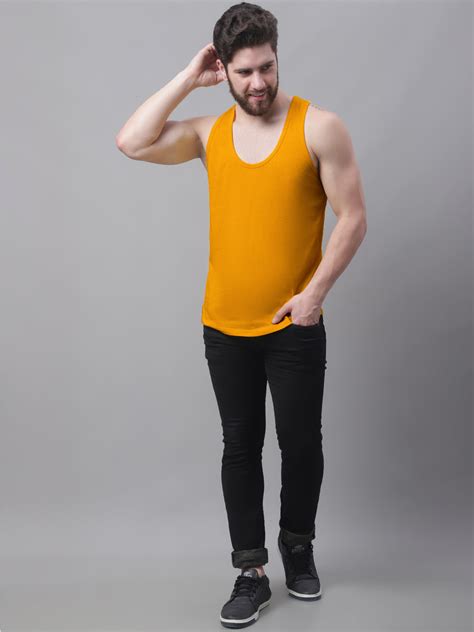 Men's Pack Of 2 White & Red Solid Pure Cotton Innerwear Gym Vest