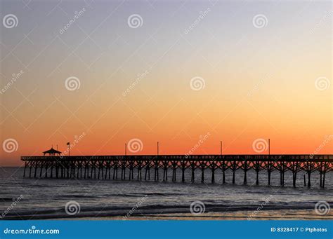 Oak Island NC Pier at Sunset Stock Image - Image of peaceful, atlantic ...