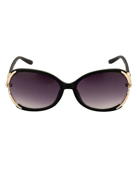 Premium Black & Gold Toned Uv Protected Lens Oversized Sunglass For Wo ...