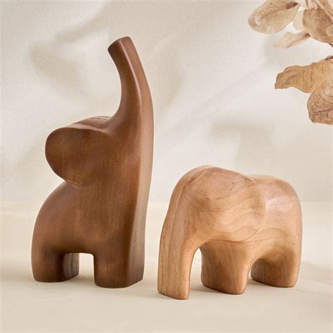 Buy Driftwood Wooden Elephant Figurine from Home Centre at just INR 999.0