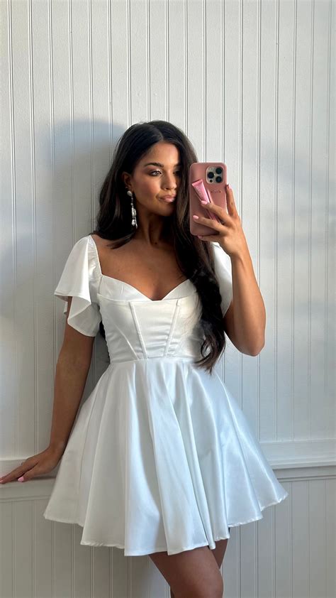 With This Ring Dress in 2025 | Graduation outfits for women, White knee ...