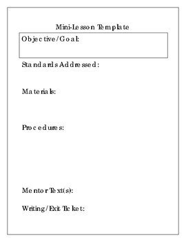 Image result for Writing Workshop Mini Lesson Example