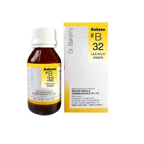 B32 Lax n Liv Drops for Constipation - Dr. Bakshi's Homeopathic Remedy ...