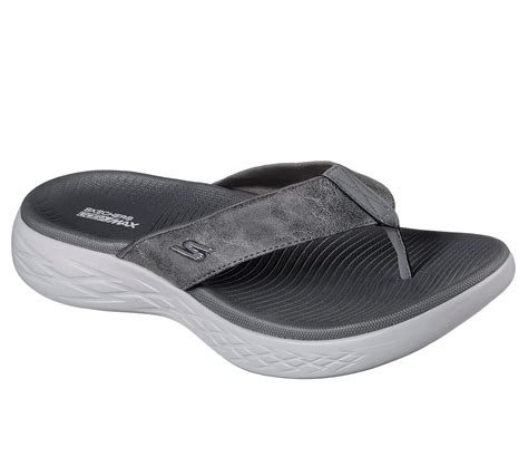 Skechers Charcoal On The Go 600 Seaport Mens Flip Flop - Style ID ...