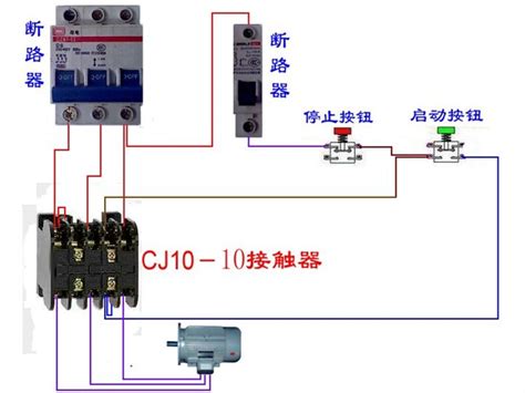 电动机交流接触器启停控制接线图 - PLC/自动化/工控