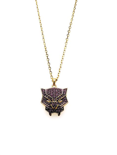 100% SWAROVSKI 5650574 Unisex MARVEL Black Panther Pendant Purple Gold ...