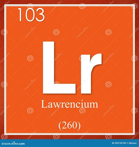 Lawrencium Chemical Element Of Mendeleev Periodic Table On Pink Background. Cartoon Vector ...