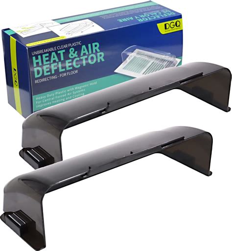 DGQ Unbreakable Air Deflector 8" to 12" Black Adjustable Heat and Air ...