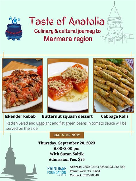 Taste of Anatolia Marmara Region, Raindrop Turkish Cultural Center ...