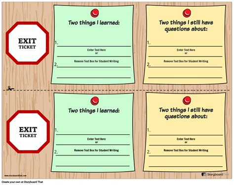 Sticky Notes Themed Exit Ticket Template Storyboard
