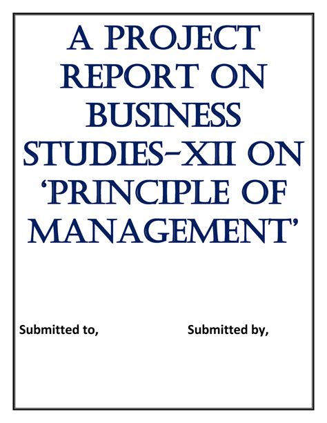 459211413- Business- Studies- Project-ON- Principle-OF- Management - A ...