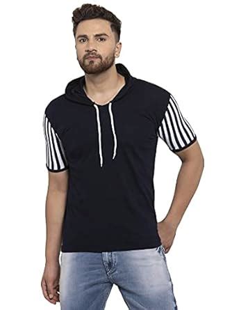 Buy Katso Mens Cotton Hooded T-Shirt Blue at Amazon.in