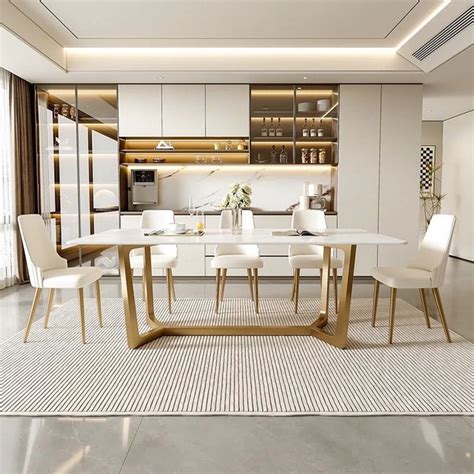 Marble Top 6 Seater Dining Table – Easycraft