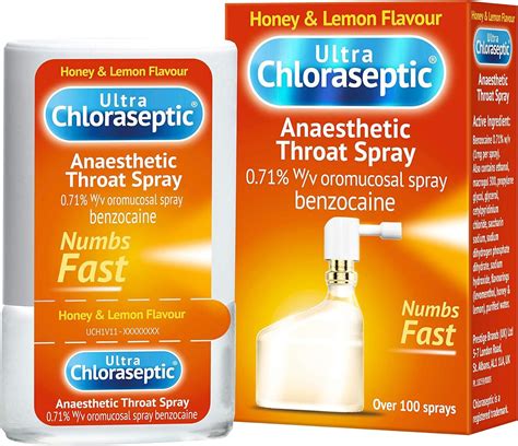 Ultra Chloraseptic Anaesthetic Throat Spray 15ml Honey & Lemon Flavour ...