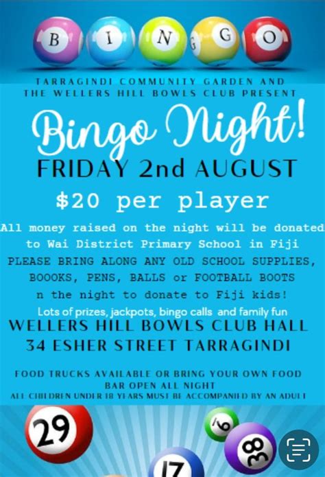 Tarragindi Bingo Night , Wellers Hill Bowls Club, Tarragindi, 2 August ...